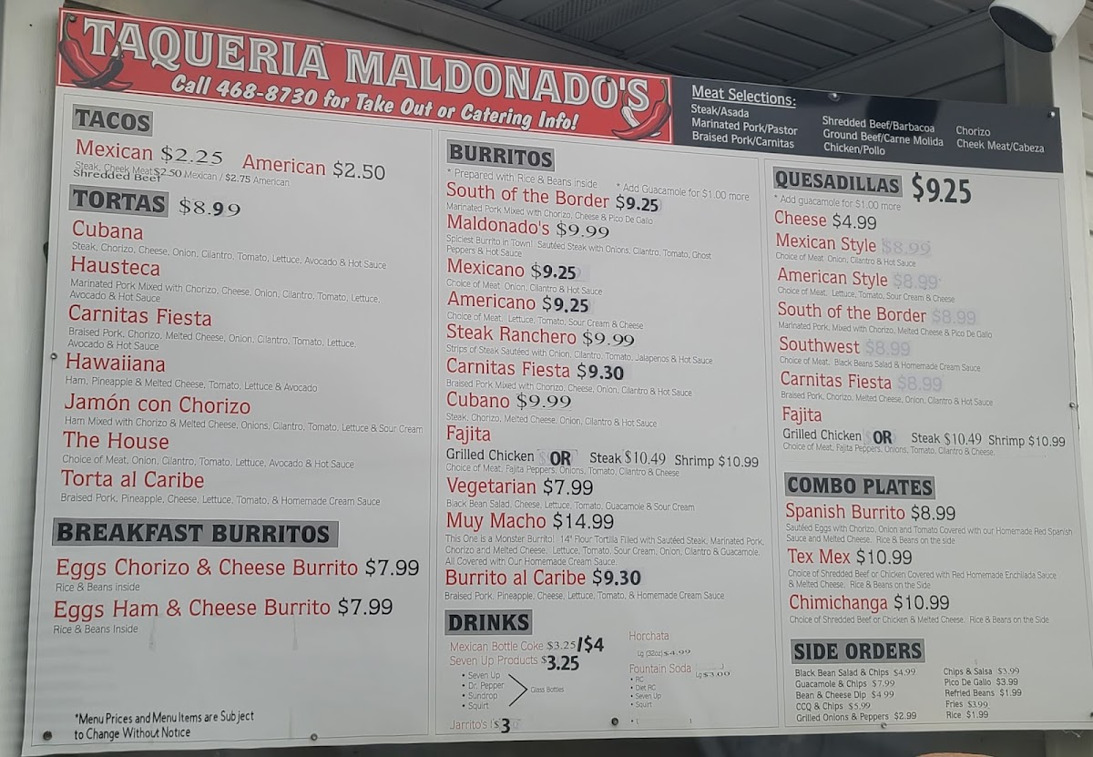 Taqueria Maldonado's Menu - Image 1